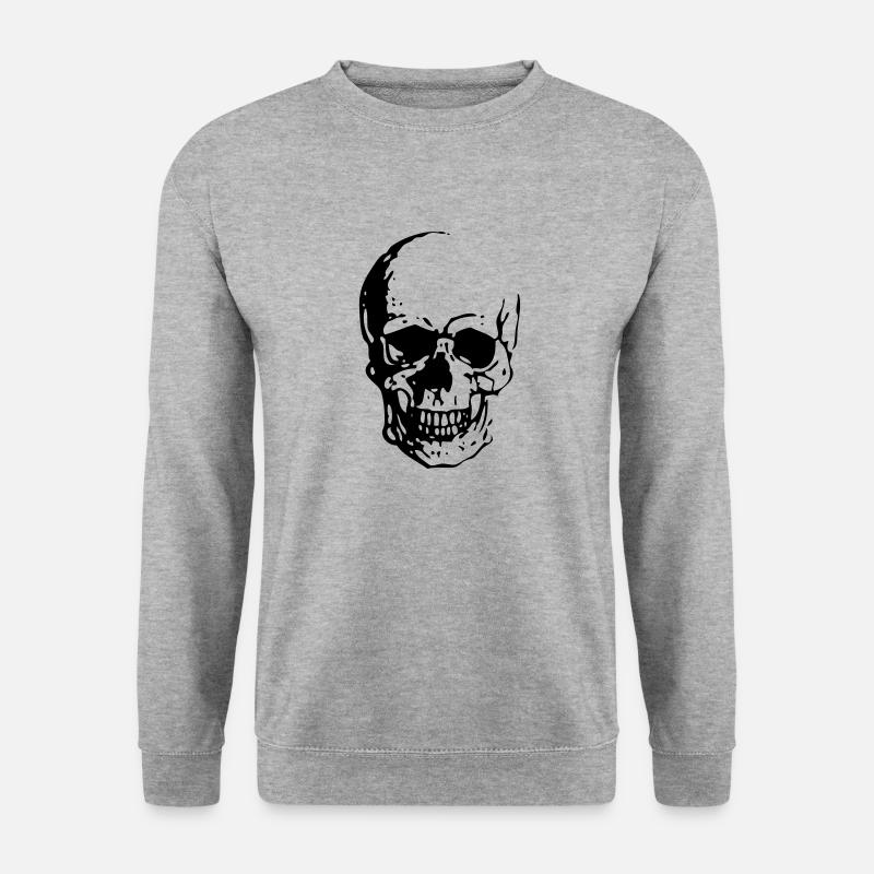 Skull - Unisex Pullover - Weißgrau meliert