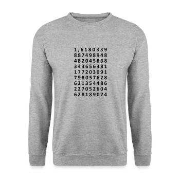 nombre d'or / golden ratio (1c) - Sweat-shirt Unisexe - gris chiné - Devant - Alina (178cm) & Michal (187cm)