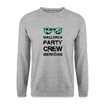Mallorca Party Crew - Unisex Pullover - Weißgrau meliert - Vorne - Alina (178cm) & Michal (187cm)