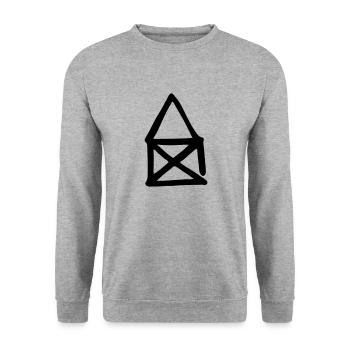 Haus Nikolaus - Unisex Pullover - Weißgrau meliert - Vorne - Alina (178cm) & Michal (187cm)