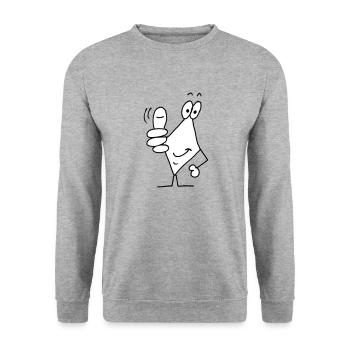 pouces vers le haut - Sweat-shirt Unisexe - gris chiné - Devant - Alina (178cm) & Michal (187cm)
