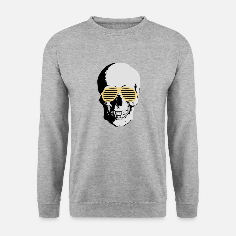 Skull - Unisex Pullover - Weißgrau meliert