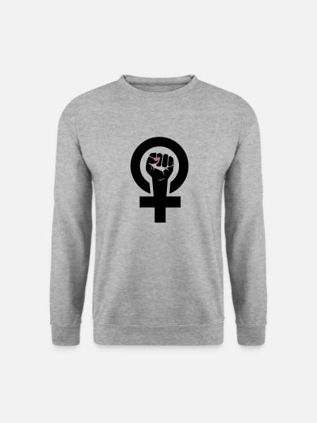 feministin - Unisex Pullover - Weißgrau meliert