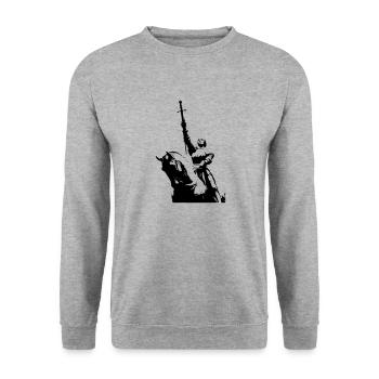 joan of arc - Unisex Sweatshirt - salt & pepper - Front - Alina (178cm) & Michal (187cm)