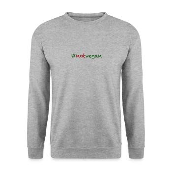 #notvegan - not vegan! - Unisex Pullover - Weißgrau meliert - Vorne - Alina (178cm) & Michal (187cm)