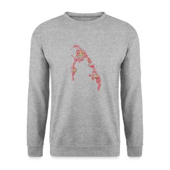 TamilEelam Text Design rot - Unisex Pullover - Weißgrau meliert - Vorne - Alina (178cm) & Michal (187cm)