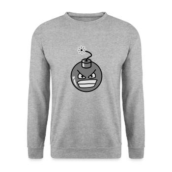 Bomb - Unisex Pullover - Weißgrau meliert - Vorne - Alina (178cm) & Michal (187cm)