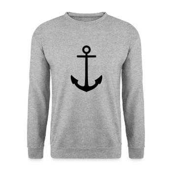 anker - Unisex Pullover - Weißgrau meliert - Vorne - Alina (178cm) & Michal (187cm)