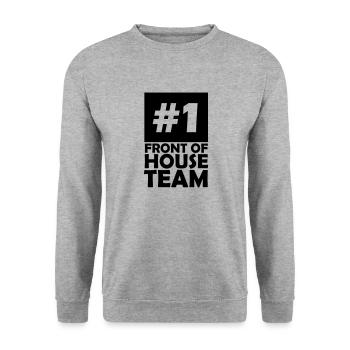 number one front of house team - Unisex Sweatshirt - salt & pepper - Front - Alina (178cm) & Michal (187cm)