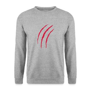kratzer design - Unisex Pullover - Weißgrau meliert - Vorne - Alina (178cm) & Michal (187cm)