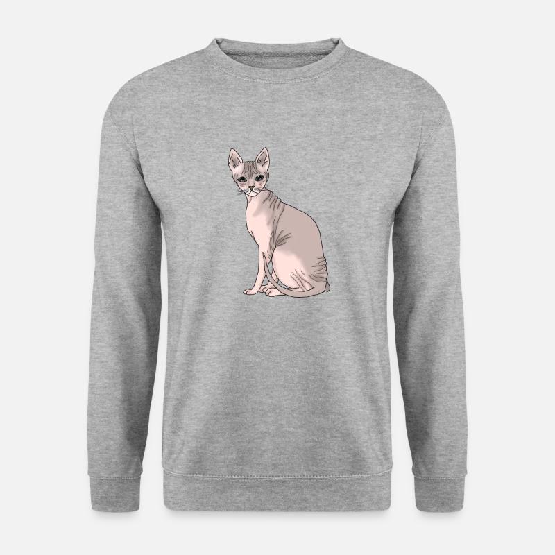 Sphynx - Unisex Pullover - Weißgrau meliert