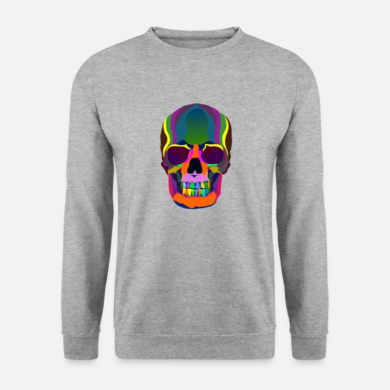 Rainbowskull - Unisex Pullover - Weißgrau meliert