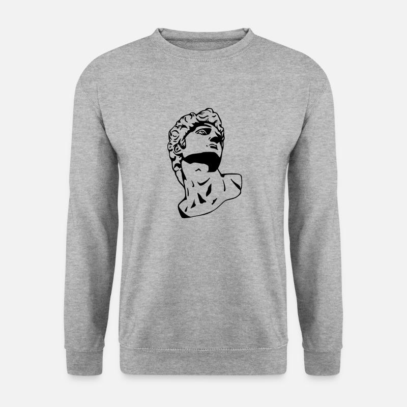 David skulptur/statue white - Unisex Pullover - Weißgrau meliert