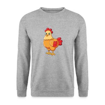 chicken - Unisex Sweatshirt - salt & pepper - Front - Alina (178cm) & Michal (187cm)