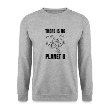 there is no planet b - Unisex Sweatshirt - salt & pepper - Front - Alina (178cm) & Michal (187cm)