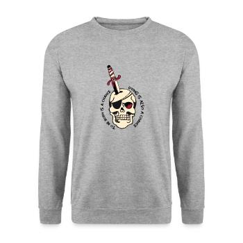 born chance dying also head of death skull dagger - Unisex Sweatshirt - salt & pepper - Front - Alina (178cm) & Michal (187cm)