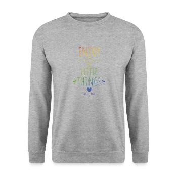 enjoy the little things regenbogen - Unisex Pullover - Weißgrau meliert - Vorne - Alina (178cm) & Michal (187cm)