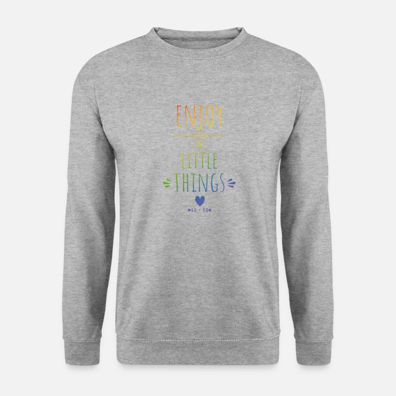 enjoy the little things regenbogen - Unisex Pullover - Weißgrau meliert