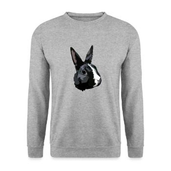 Rabbit black and white - Unisex Sweatshirt - salt & pepper - Front - Alina (178cm) & Michal (187cm)