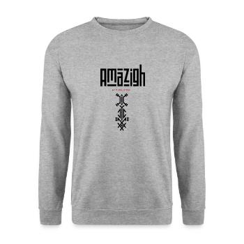 Amazigh - Sweat-shirt Unisexe - gris chiné - Devant - Alina (178cm) & Michal (187cm)