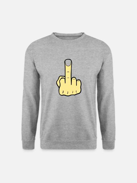 Middlefinger - Unisex Pullover - Weißgrau meliert
