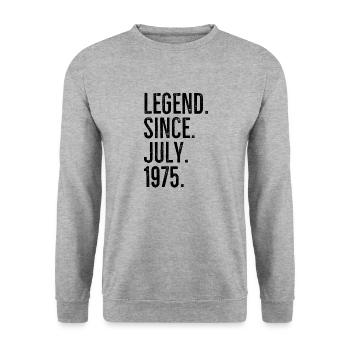 Légende depuis juillet 1975 - Sweat-shirt Unisexe - gris chiné - Devant - Alina (178cm) & Michal (187cm)
