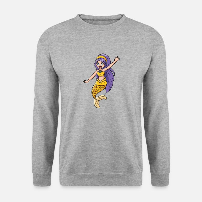 Meerjungfrau - Unisex Pullover - Weißgrau meliert