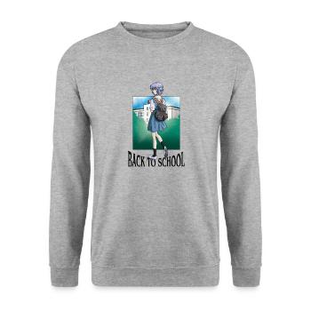 Back To School - Sweat-shirt Unisexe - gris chiné - Devant - Alina (178cm) & Michal (187cm)