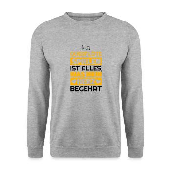 Querflöte Geschenke - Unisex Pullover - Weißgrau meliert - Vorne - Alina (178cm) & Michal (187cm)