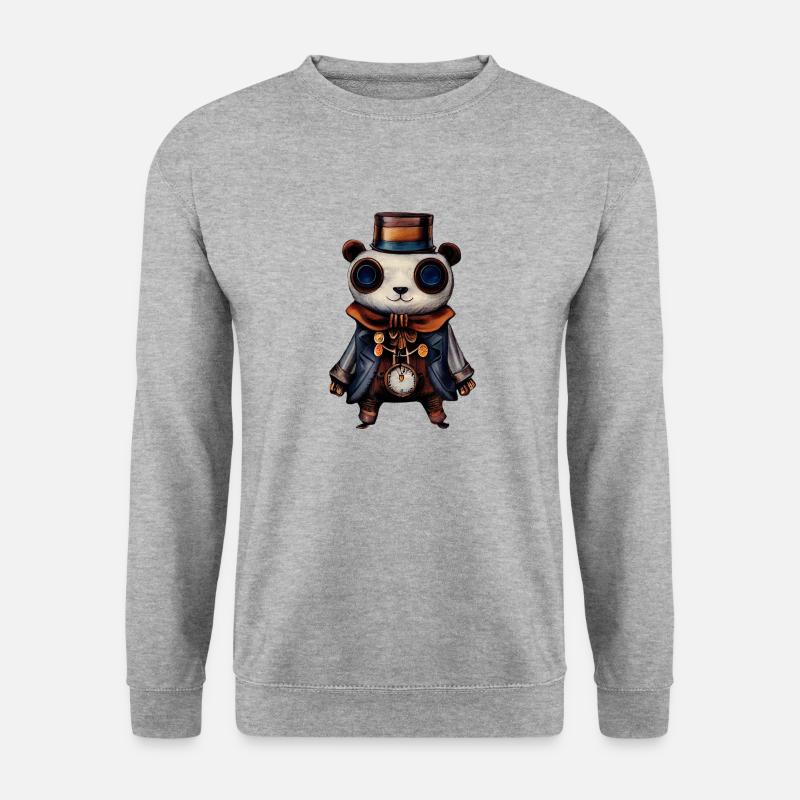 Pandapunk - Unisex Pullover - Weißgrau meliert