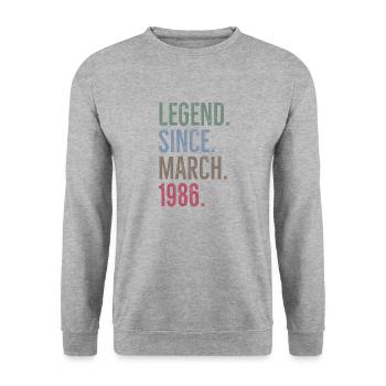 Légende depuis mars 1986 - Sweat-shirt Unisexe - gris chiné - Devant - Alina (178cm) & Michal (187cm)