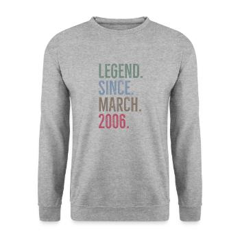 Legend Since March 2006 - Unisex Sweatshirt - salt & pepper - Front - Alina (178cm) & Michal (187cm)