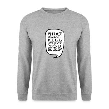 humor controler birthday present gift - Unisex Sweatshirt - salt & pepper - Front - Alina (178cm) & Michal (187cm)