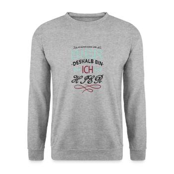doggie bachhund cool beruf vergolder - Unisex Pullover - Weißgrau meliert - Vorne - Alina (178cm) & Michal (187cm)