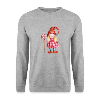 Jolie fille gnome avec sucette de Noël - Sweat-shirt Unisexe - gris chiné - Devant - Alina (178cm) & Michal (187cm)