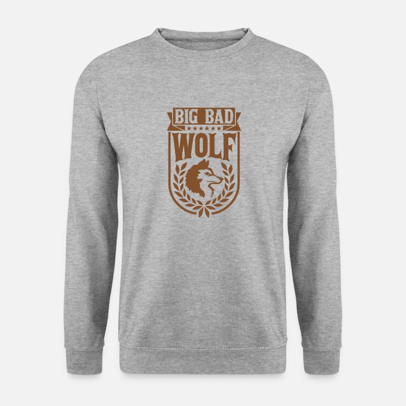big bad wolf Zitat - Unisex Pullover - Weißgrau meliert
