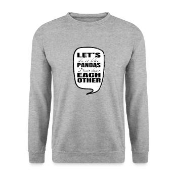 Déclaration anti-guerre présent symbole de paix citation cool - Sweat-shirt Unisexe - gris chiné - Devant - Alina (178cm) & Michal (187cm)