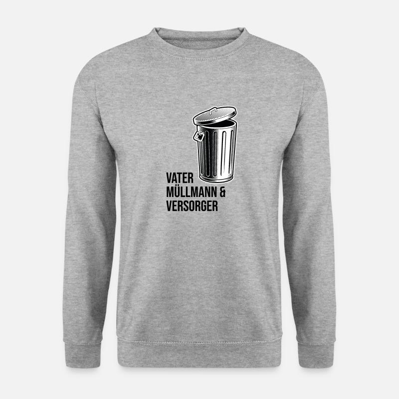 Vater Müllmann & Versorger - Unisex Pullover - Weißgrau meliert