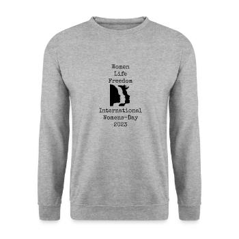 Journée internationale de la femme 2023 - Sweat-shirt Unisexe - gris chiné - Devant - Alina (178cm) & Michal (187cm)