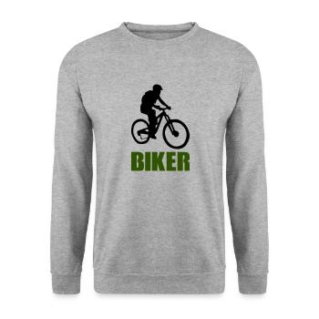 biker - Unisex Sweatshirt - salt & pepper - Front - Alina (178cm) & Michal (187cm)