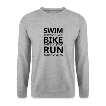 Triathlon Swim Bike Run Marathon - Unisex Pullover - Weißgrau meliert - Vorne - Alina (178cm) & Michal (187cm)
