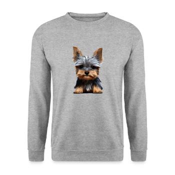 chiot chien Yorkshire Terrier propriétaire de chien - Sweat-shirt Unisexe - gris chiné - Devant - Alina (178cm) & Michal (187cm)