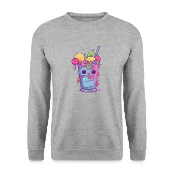 Cocktail kawaii 2 - Sweat-shirt Unisexe - gris chiné - Devant - Alina (178cm) & Michal (187cm)
