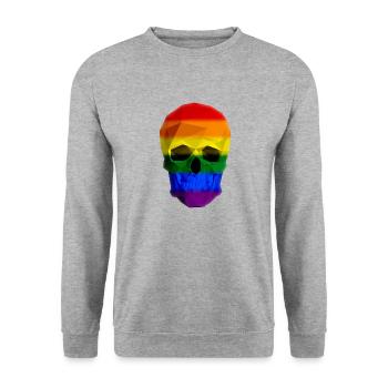 SKULL ROCK PRIDE - Unisex Sweatshirt - salt & pepper - Front - Alina (178cm) & Michal (187cm)