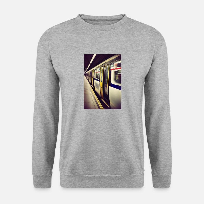 London Tube - Unisex Pullover - Weißgrau meliert