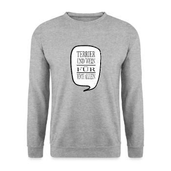hunderasse alkohol weinglas lieblingshund - Unisex Pullover - Weißgrau meliert - Vorne - Alina (178cm) & Michal (187cm)