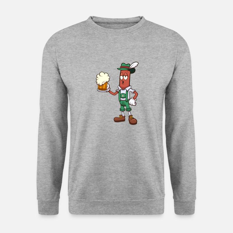Wurst mit Bier - Unisex Pullover - Weißgrau meliert