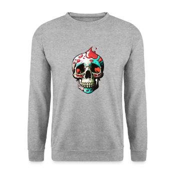 Creative Skull Artwork - Unisex Sweatshirt - salt & pepper - Front - Alina (178cm) & Michal (187cm)