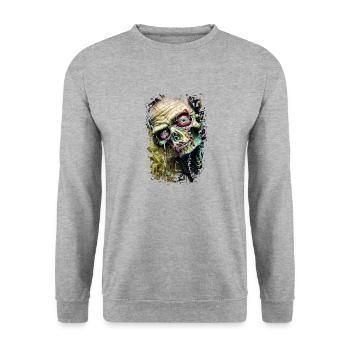Graffiti Street Art Spray Vintage Stencil Retro - Unisex Sweatshirt - salt & pepper - Front - Alina (178cm) & Michal (187cm)
