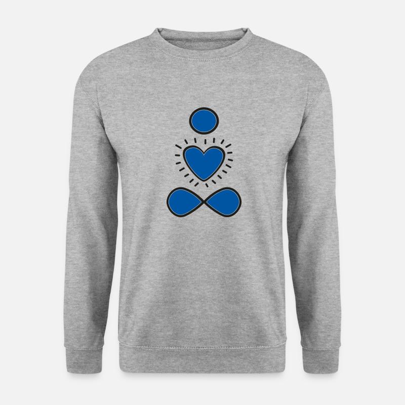 Yogi blau - Unisex Pullover - Weißgrau meliert